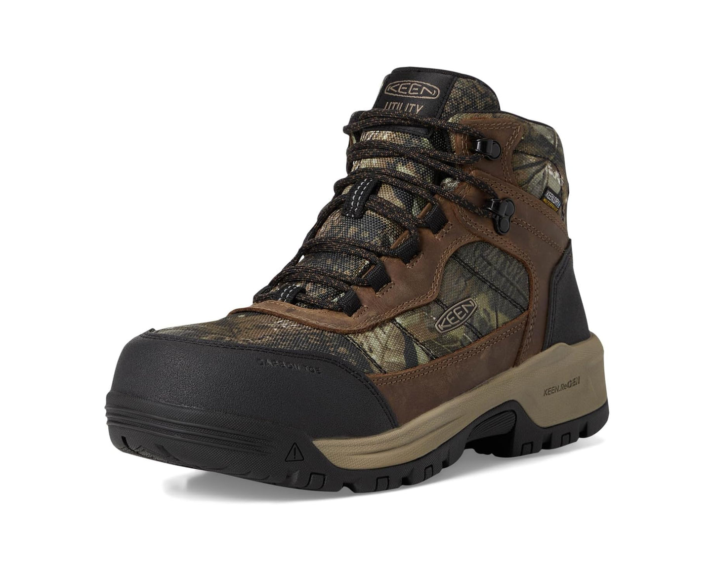 Men's KEEN Utility Skokie Waterproof Work Boots (Carbon Toe) Camo/Black