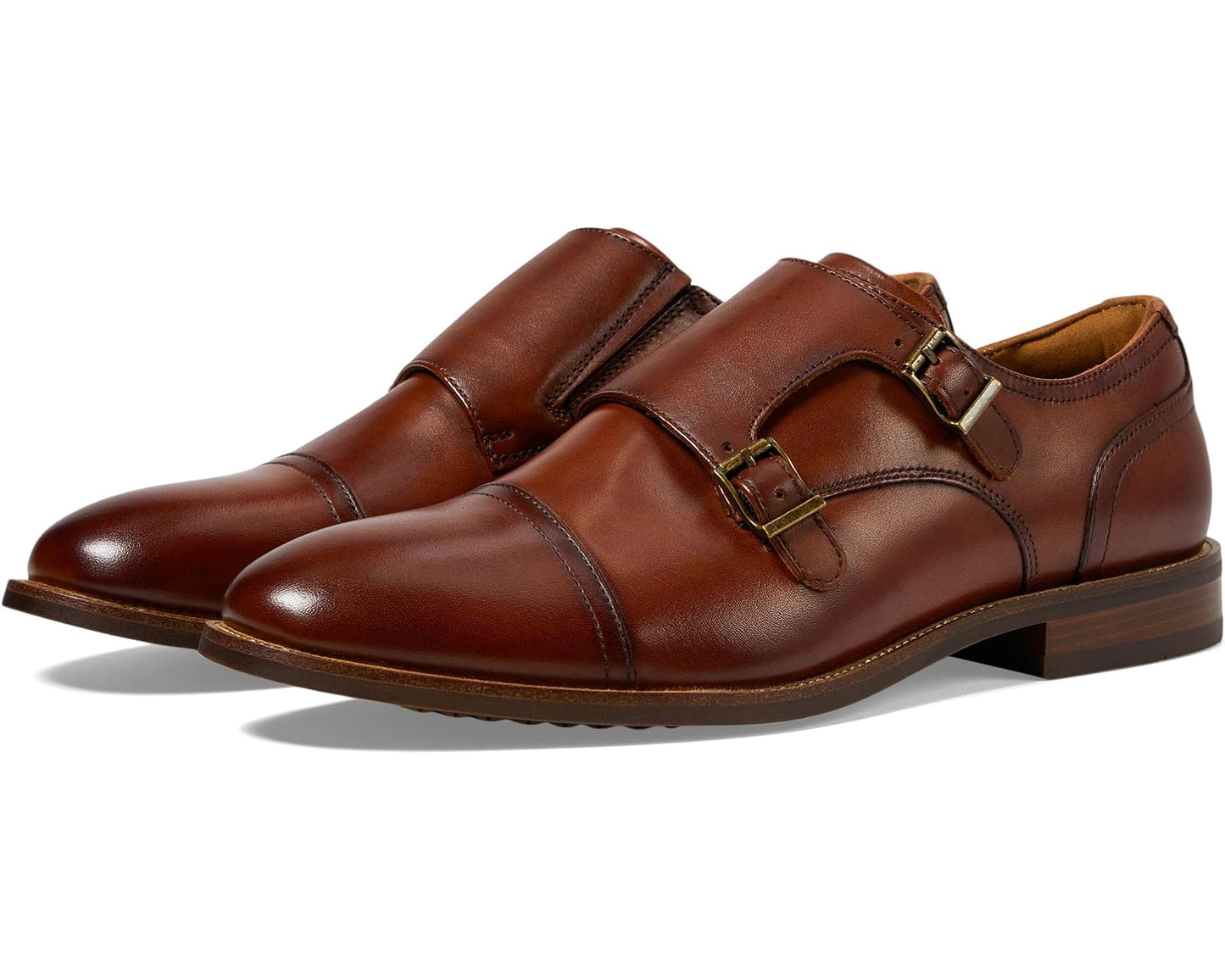 Men's Florsheim Rucci Cap Toe Double Monk Oxford Cognac