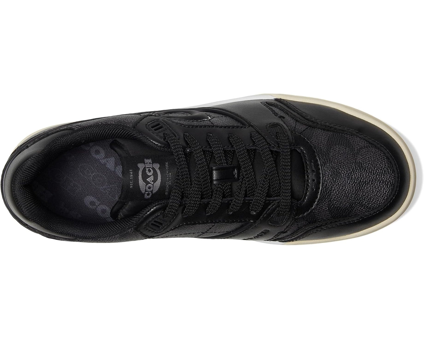 Men's COACH Soho Sneaker with Signature Canvas Charcoal/Black