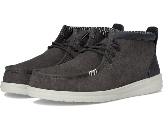 Men's Hey Dude Wally Mid Gripr Vin Classic Black Oyster/Black