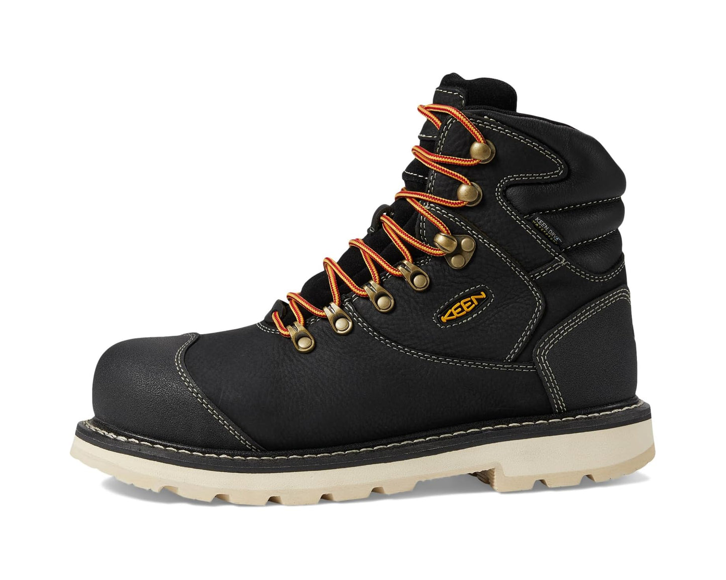 Men's KEEN Utility Cincinnati+ 6 Composite Toe Waterproof 90 Degree Heel Black/Sandshell