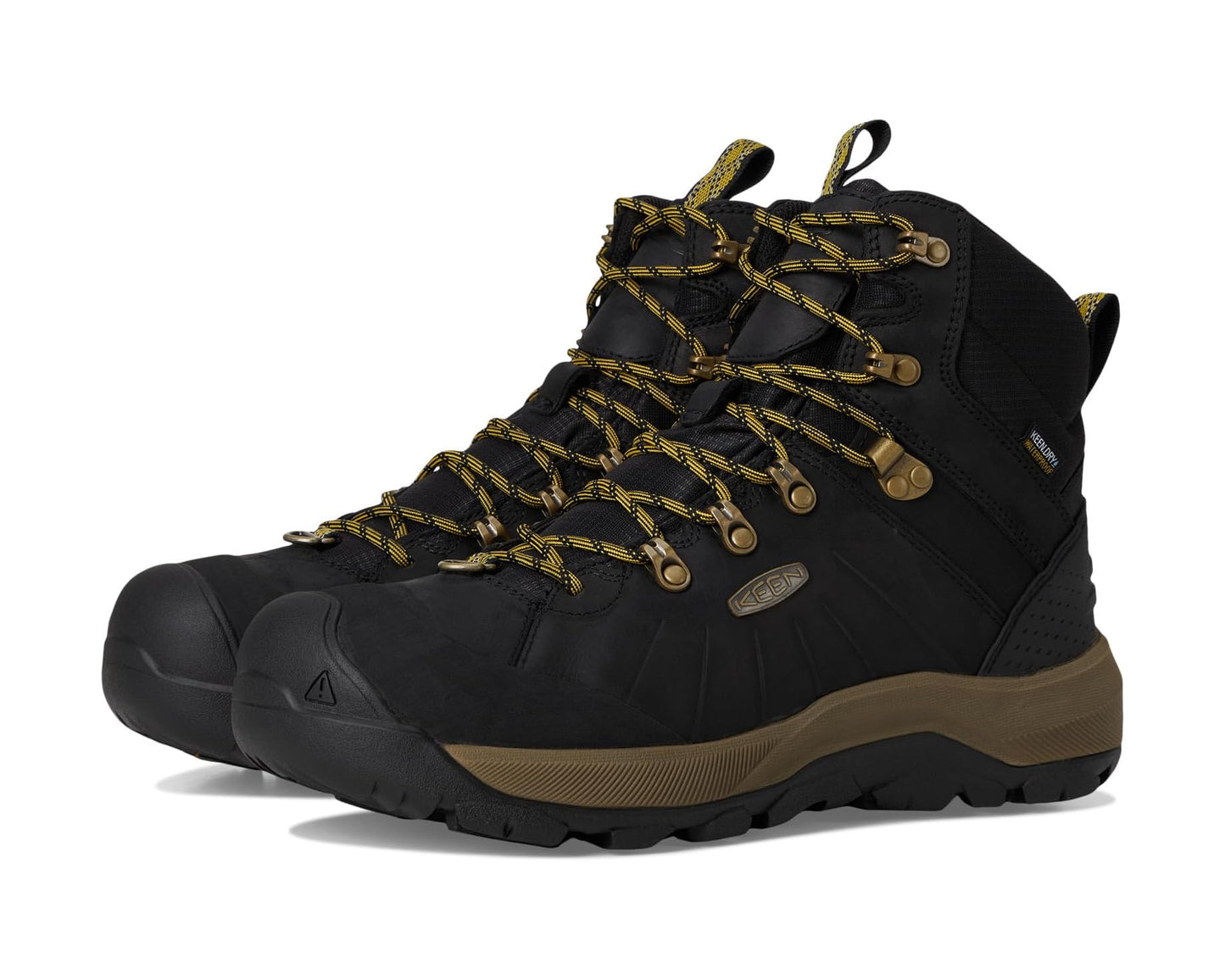 Men's KEEN Revel 4 Mid Height Polar Insulated Waterproof Black/Lemon Curry