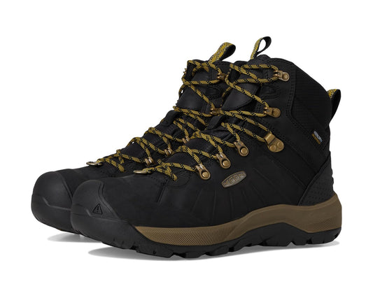 Men's KEEN Revel 4 Mid Height Polar Insulated Waterproof Black/Lemon Curry