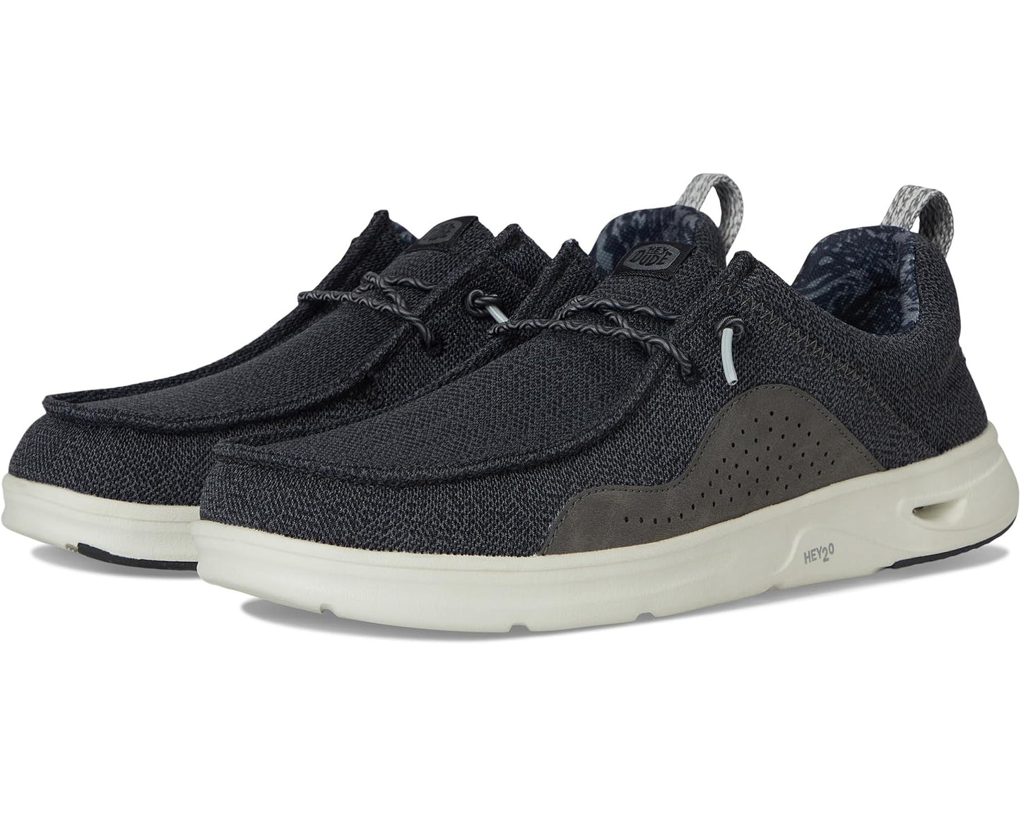 Men's Hey Dude Wally Hey2O Mesh Black/Monument Grey