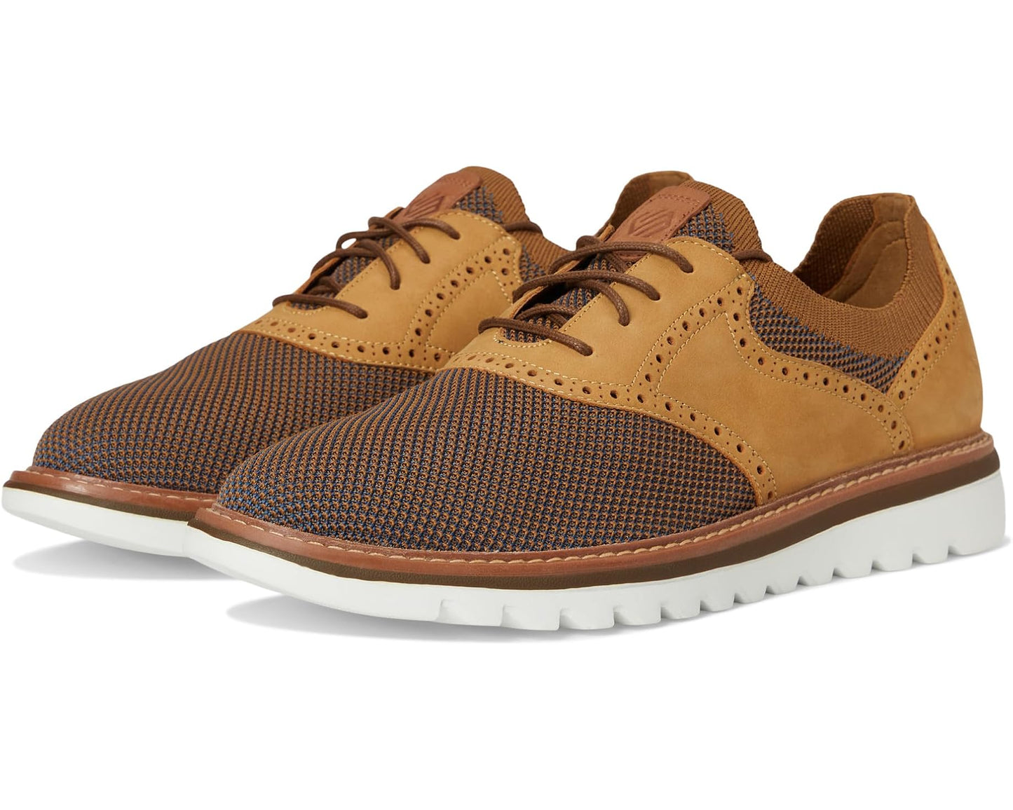 Men's Johnston & Murphy Braydon Saddle Tan Multi Knit/Tan Full Grain