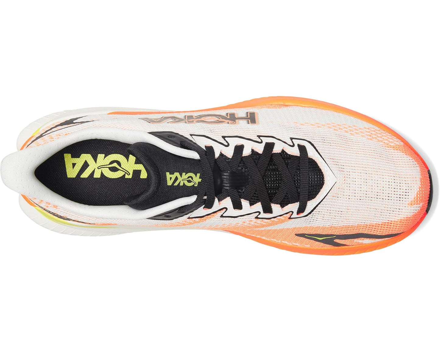Men's Hoka Mach X 3 White/Neon Tangerine