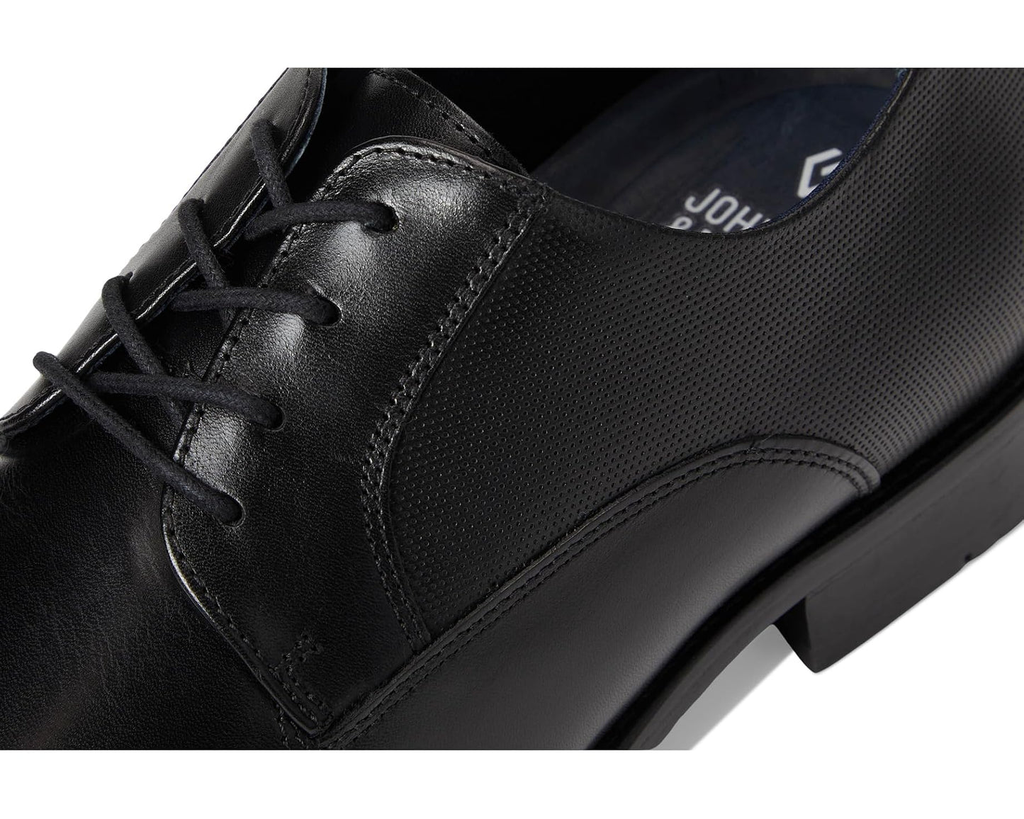 Men's Johnston & Murphy Landry Embossed Plain Toe Black Full Grain