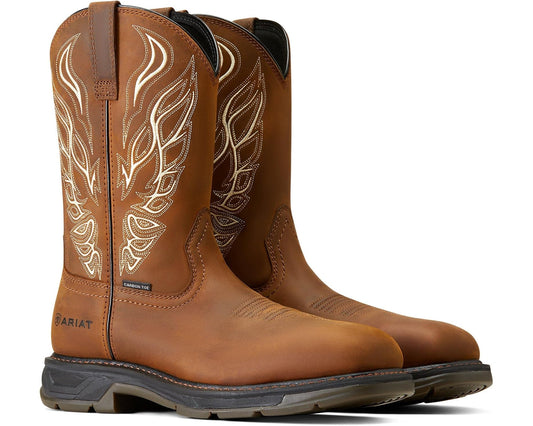 Men's Ariat WorkHog XT Phoenix Carbon Toe Work Boots Distressed Brown