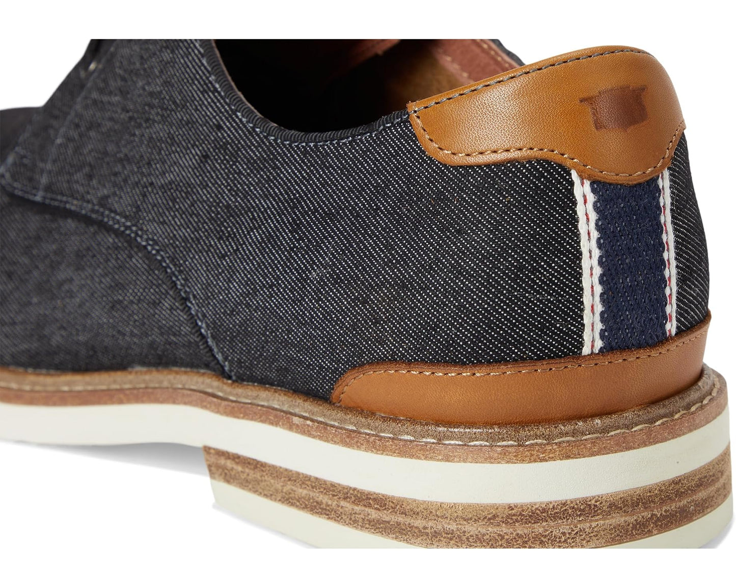Men's Florsheim Highland Canvas Plain Toe Oxford Blalck Canvas/White Sole