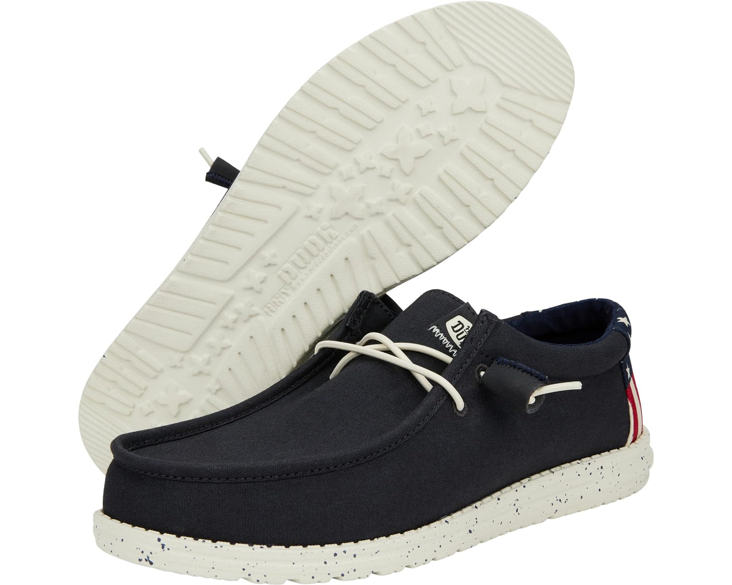 Men's Hey Dude Wally Americana Slip-On Casual Shoes Navy White