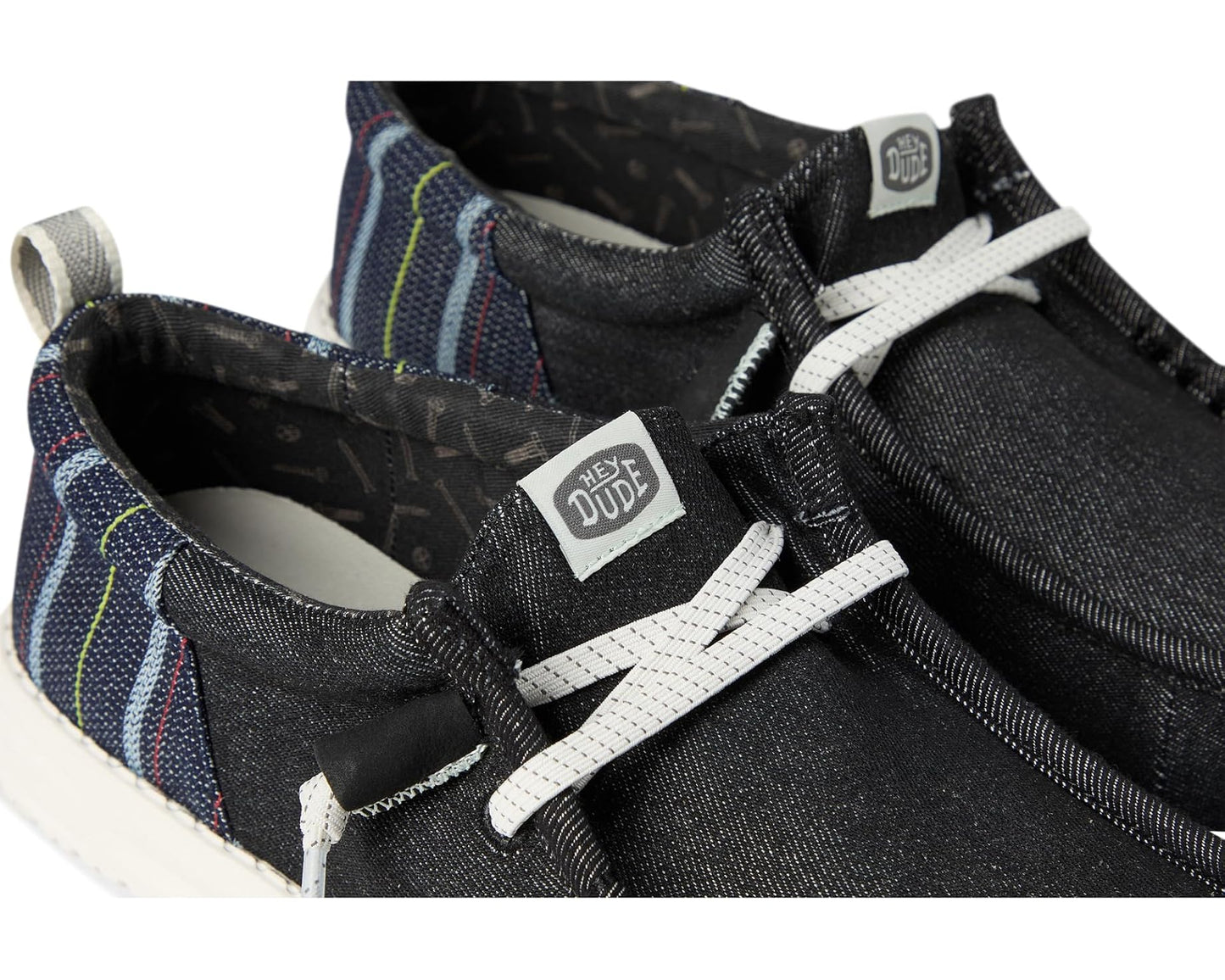 Men's Hey Dude Wally Funk Striped Denim Granite Grey/Multi