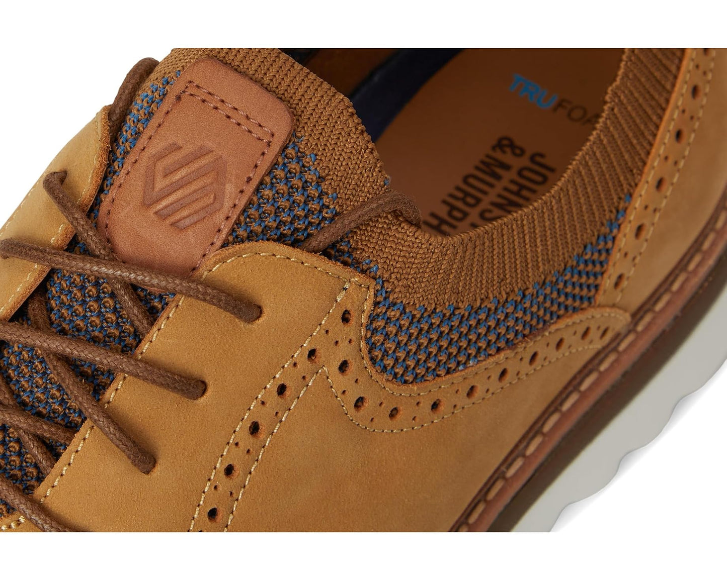 Men's Johnston & Murphy Braydon Saddle Tan Multi Knit/Tan Full Grain