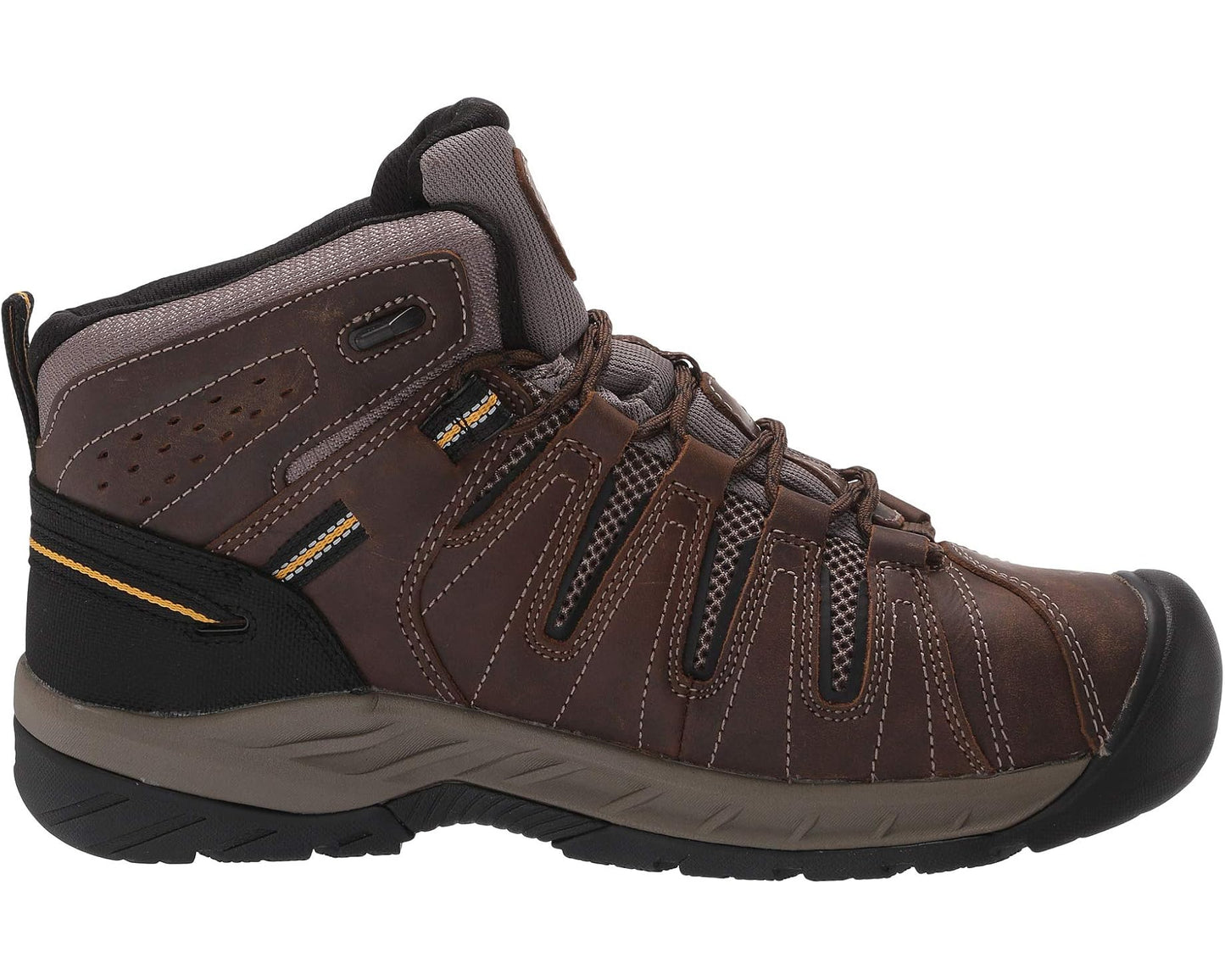 Men's KEEN Utility Flint II Mid Steel Toe Cascade Brown/Golden Rod