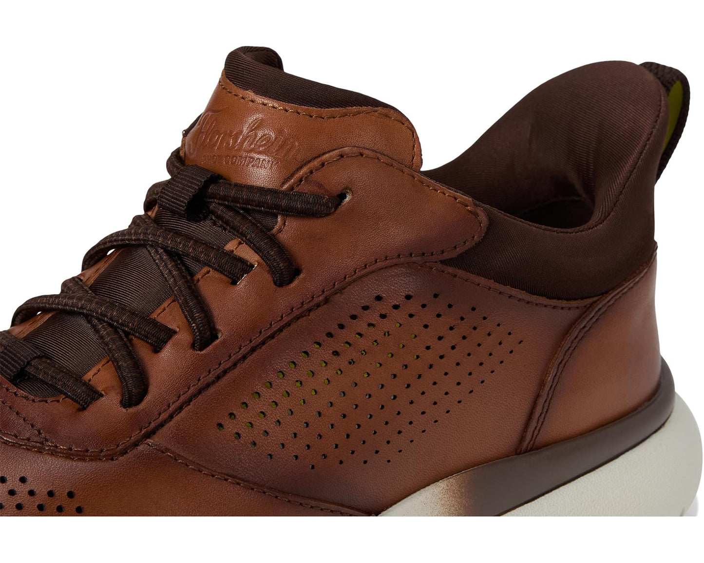 Men's Florsheim Fleet Perf Toe Elastic Lace Sneakers Cognac