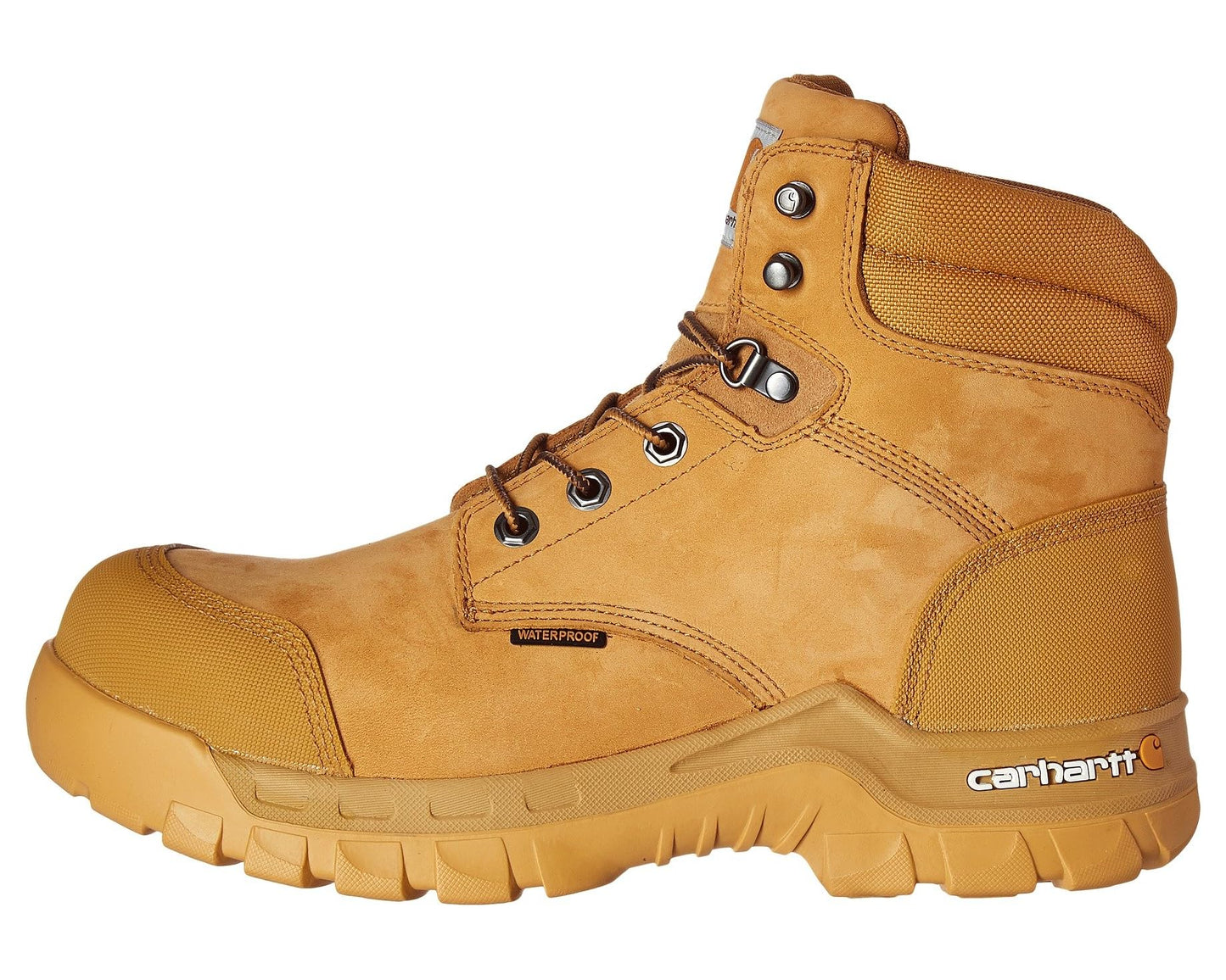 Men's Carhartt 6 Rugged Flex Waterproof Comp Toe Work Boots Wheat Oil Tanned Leather